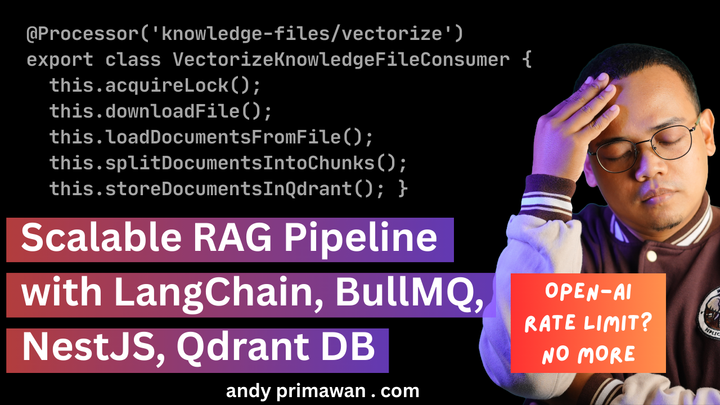 Scalable AI LLM RAG Pipeline: Async Document Processing with LangChain, NestJS, BullMQ, and Qdrant - Andy Primawan